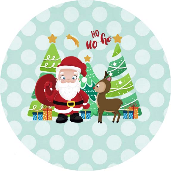 Painel Redondo Tecido Sublimado 3D Natal CRD - 353