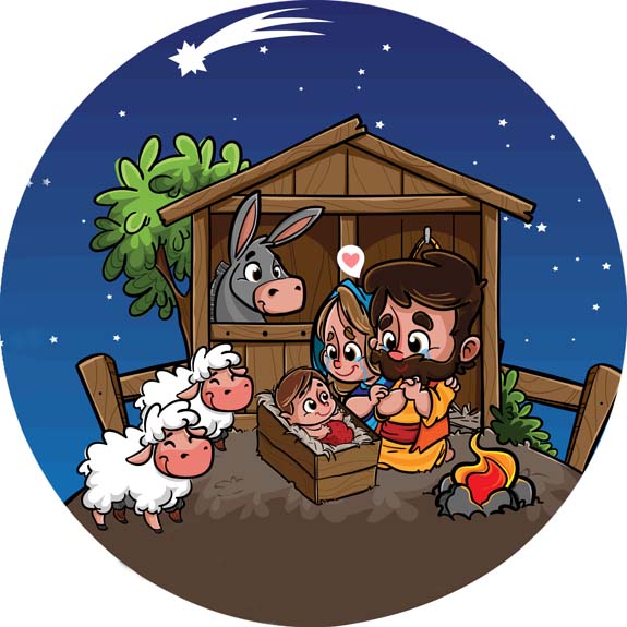 Painel Redondo Tecido Sublimado 3D Natal CRD - 355