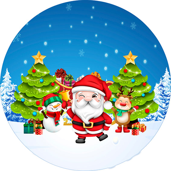 Painel Redondo Tecido Sublimado 3D Natal CRD - 358