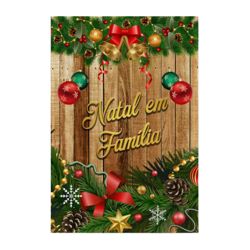 Painel Retangular Tecido Sublimado 3D Natal 1,50 X 2,20 CRT - 214