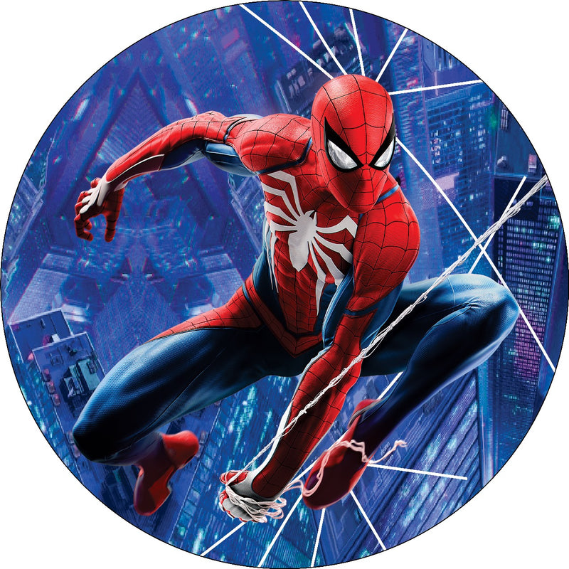 Capa Painel Redondo Mesa Homem Aranha Sublimado C/ Elástico 50×50Cm 18