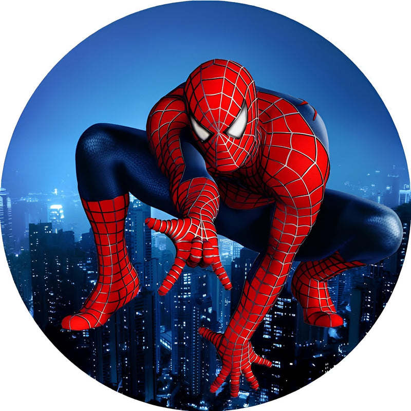 Capa Painel Redondo Mesa Homem Aranha Sublimado C/ Elástico 50×50Cm 03