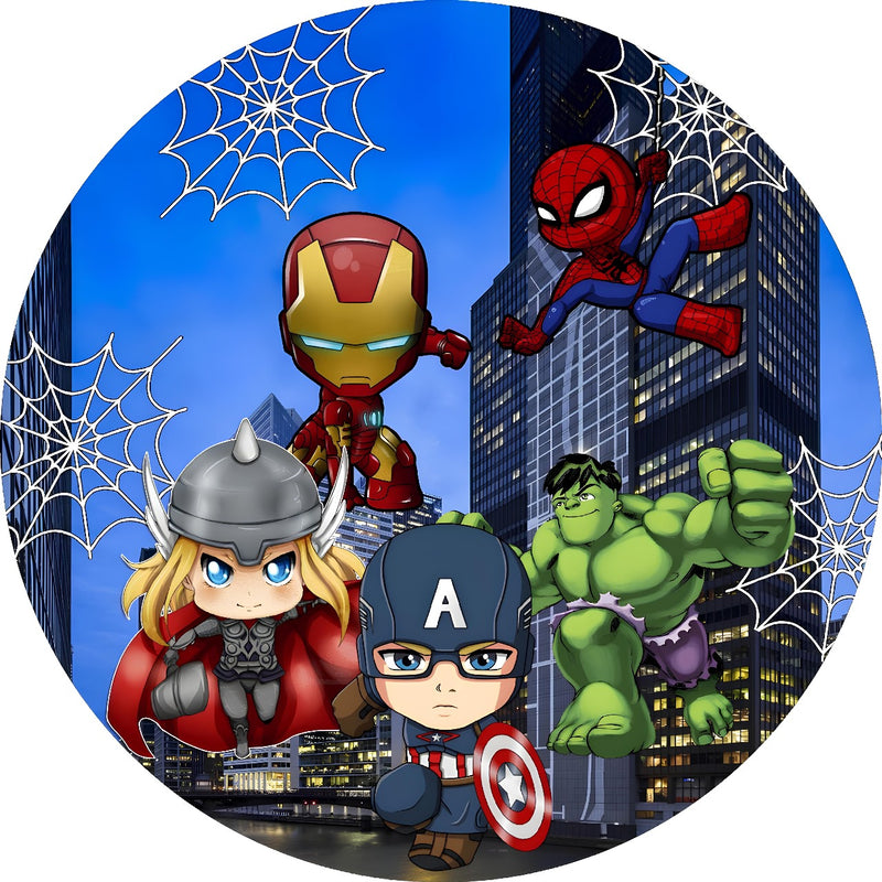 Capa Painel Redondo Mesa Vingadores Sublimado C/ Elástico 50×50Cm 02