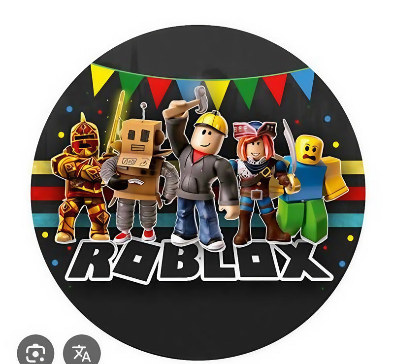 Capa Painel Redondo Mesa Roblox Sublimado C/ Elástico 50×50Cm 03