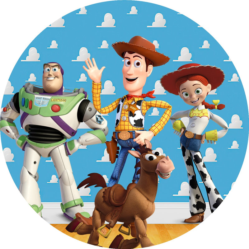 Capa Painel Redondo Mesa Toy Story Sublimado C/ Elástico 50×50Cm 02