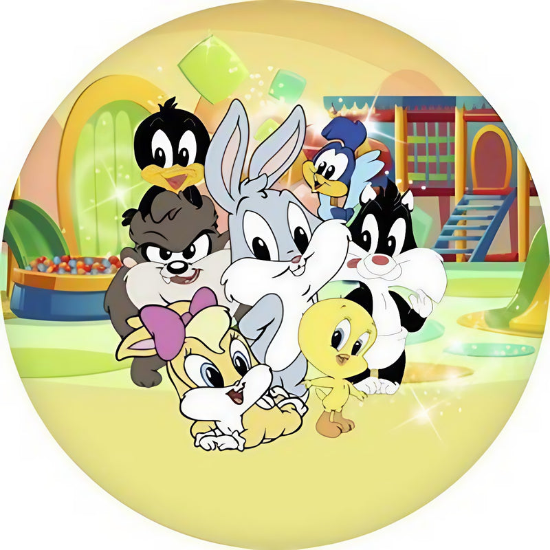 Capa Painel Redondo Mesa Looney Tunes Sublimado C/ Elástico 50×50Cm 04