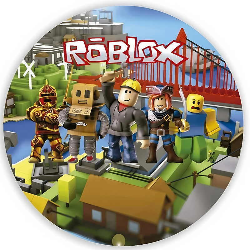 Capa Painel Redondo Mesa Roblox Sublimado C/ Elástico 50×50Cm 02
