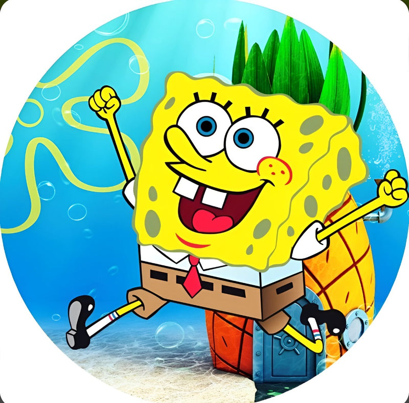 Capa Painel Redondo Mesa Bob Esponja Sublimado C/ Elástico 50×50Cm 05