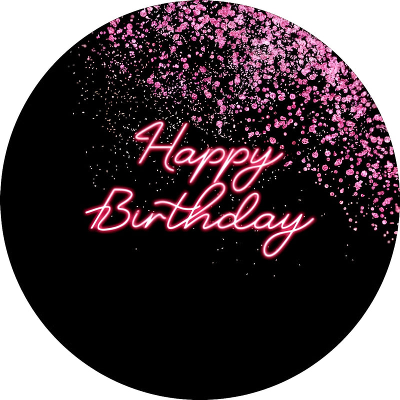 Capa Painel Redondo Mesa Happy Birthday Sublimado C/ Elástico 50×50Cm 11