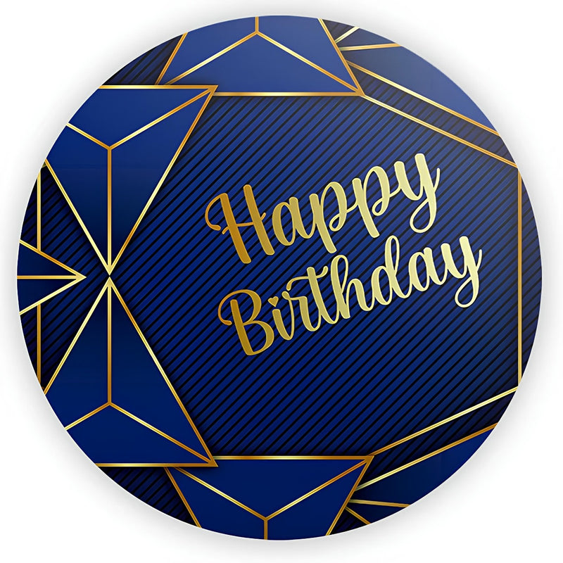 Capa Painel Redondo Mesa Happy Birthday Sublimado C/ Elástico 50×50Cm 10