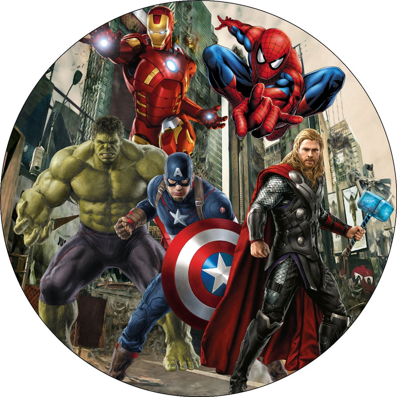 Capa Painel Redondo Mesa Vingadores Sublimado C/ Elástico 50×50Cm 08