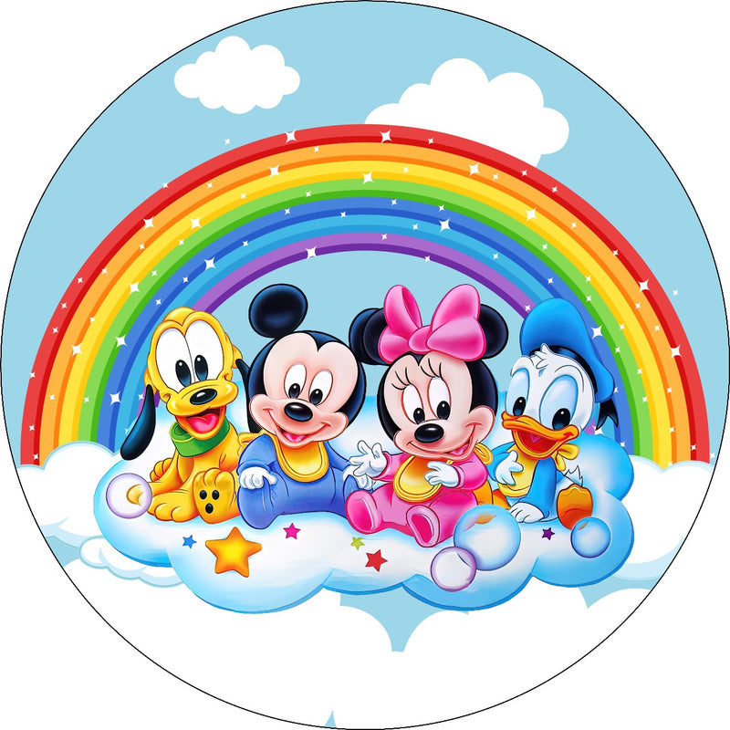 Capa Painel Redondo Mesa Mickey Sublimado C/ Elástico 50×50Cm 21
