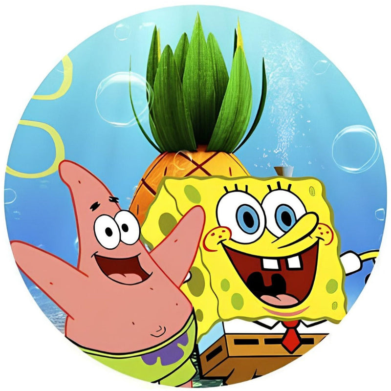 Capa Painel Redondo Mesa Bob Esponja Sublimado C/ Elástico 50×50Cm 07