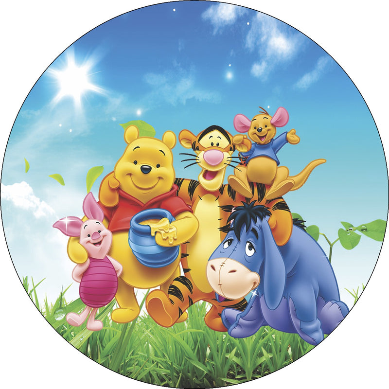 Capa Painel Redondo Mesa Ursinho Pooh Sublimado C/ Elástico 50×50Cm 06