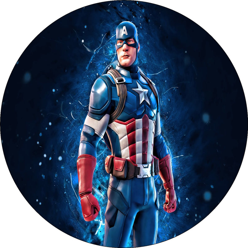 Capa Painel Redondo Mesa Capitão América Sublimado C/ Elástico 50×50Cm 04