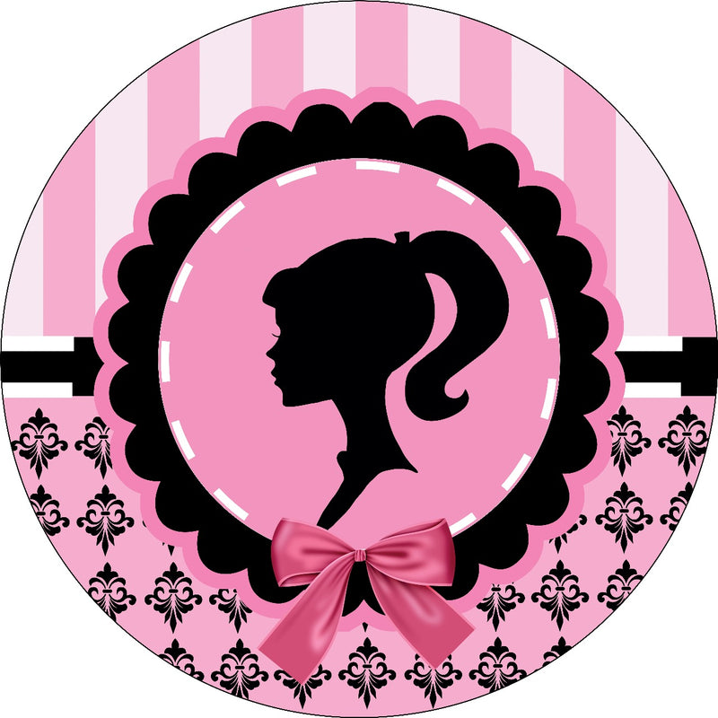 Capa Painel Redondo Mesa Barbie Sublimado C/ Elástico 50×50Cm 05