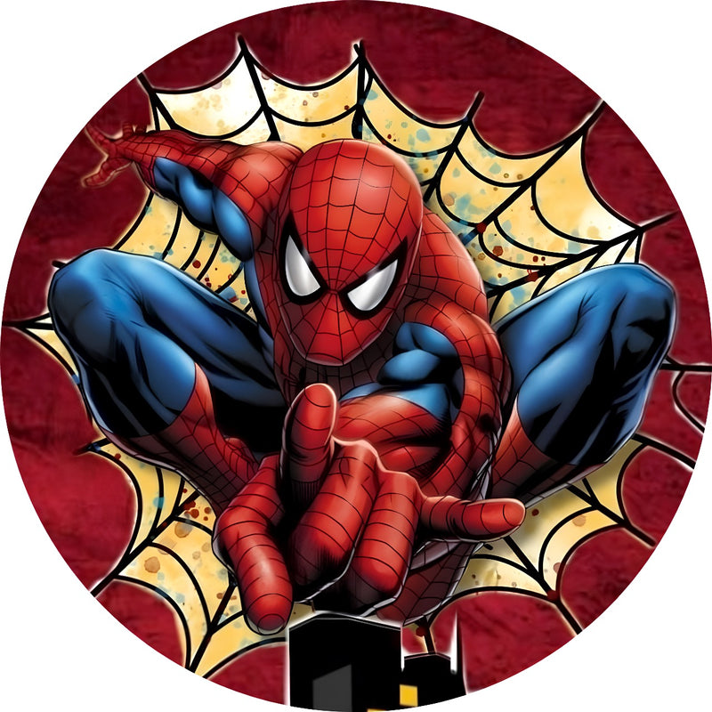 Capa Painel Redondo Mesa Homem Aranha Sublimado C/ Elástico 50×50Cm 01