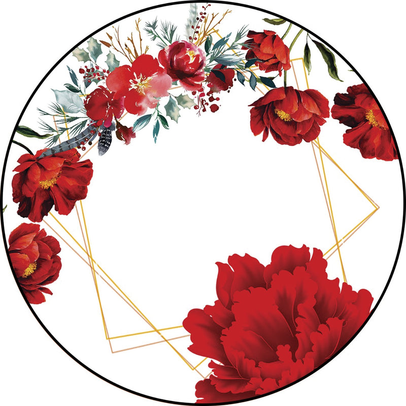 Capa Painel Redondo Mesa Floral Sublimado C/ Elástico 50×50Cm 30