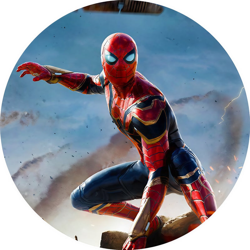 Capa Painel Redondo Mesa Homem Aranha Sublimado C/ Elástico 50×50Cm 05