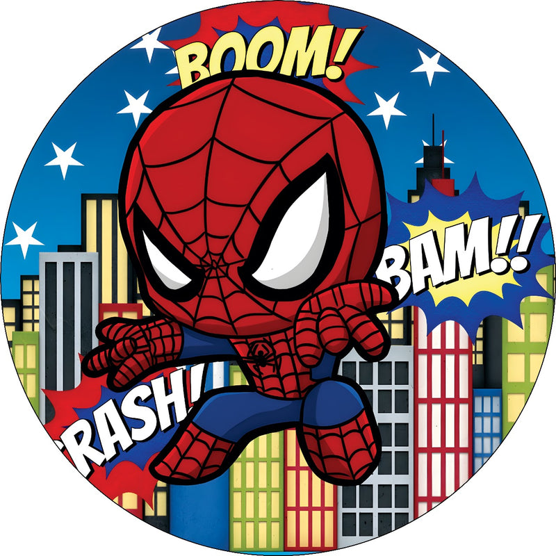 Capa Painel Redondo Mesa Homem Aranha Sublimado C/ Elástico 50×50Cm 20