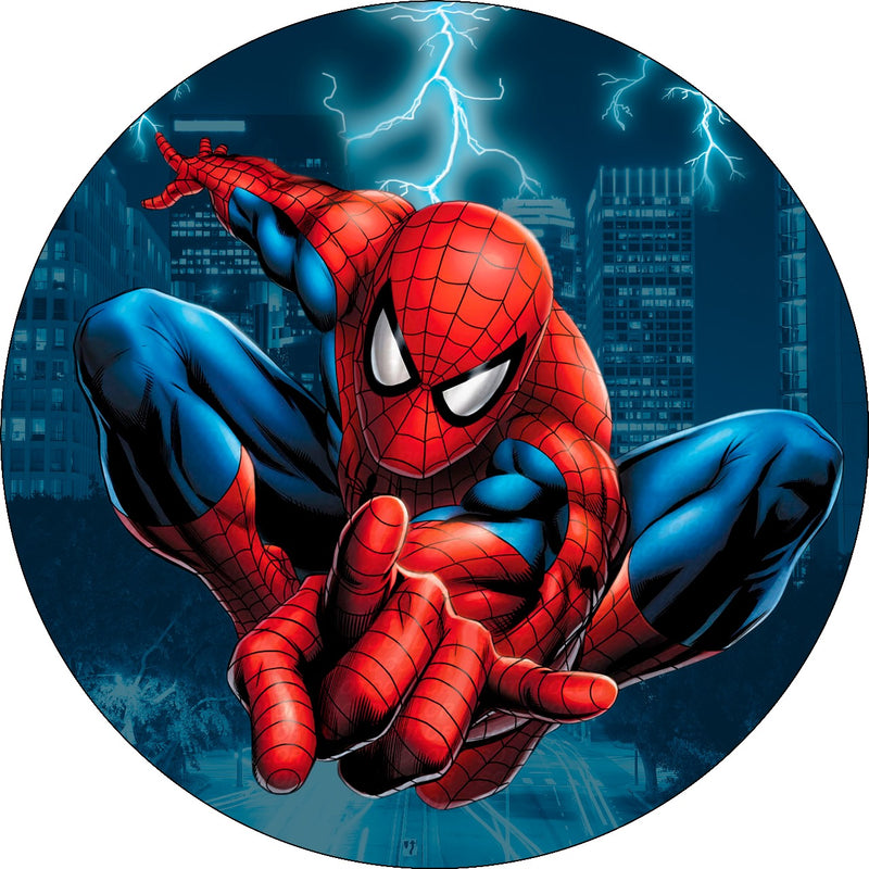 Capa Painel Redondo Mesa Homem Aranha Sublimado C/ Elástico 50×50Cm 27