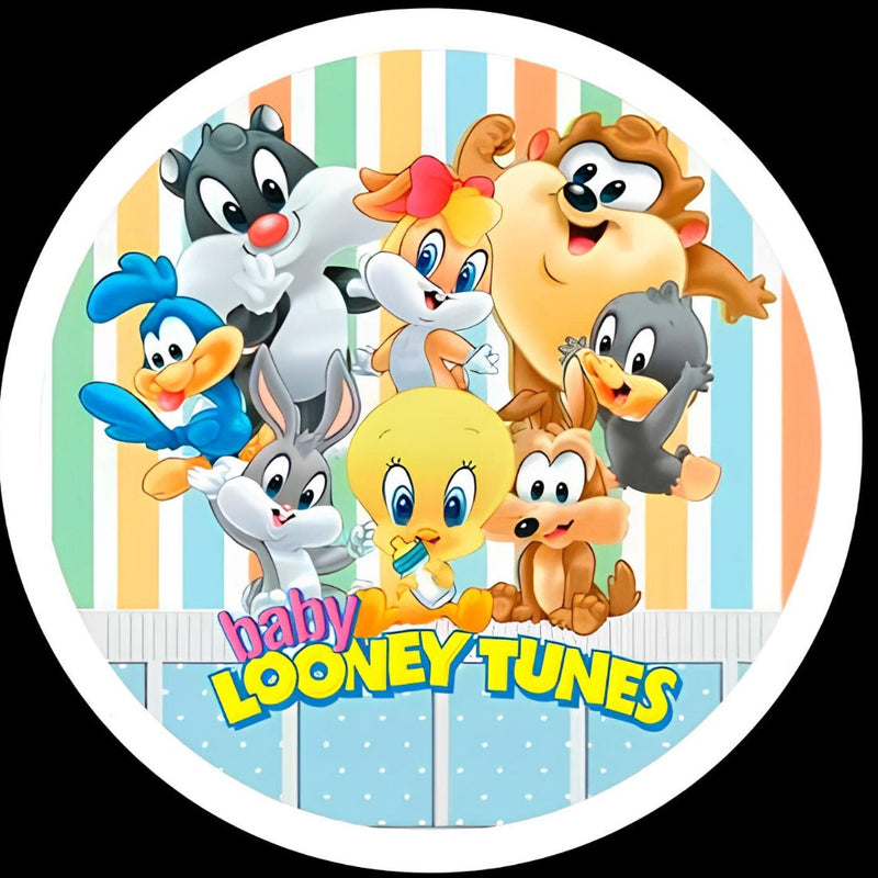 Capa Painel Redondo Mesa Looney Tunes Sublimado C/ Elástico 50×50Cm 05