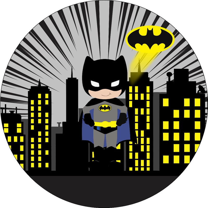 Capa Painel Redondo Mesa Batman Sublimado C/ Elástico 50×50Cm 02