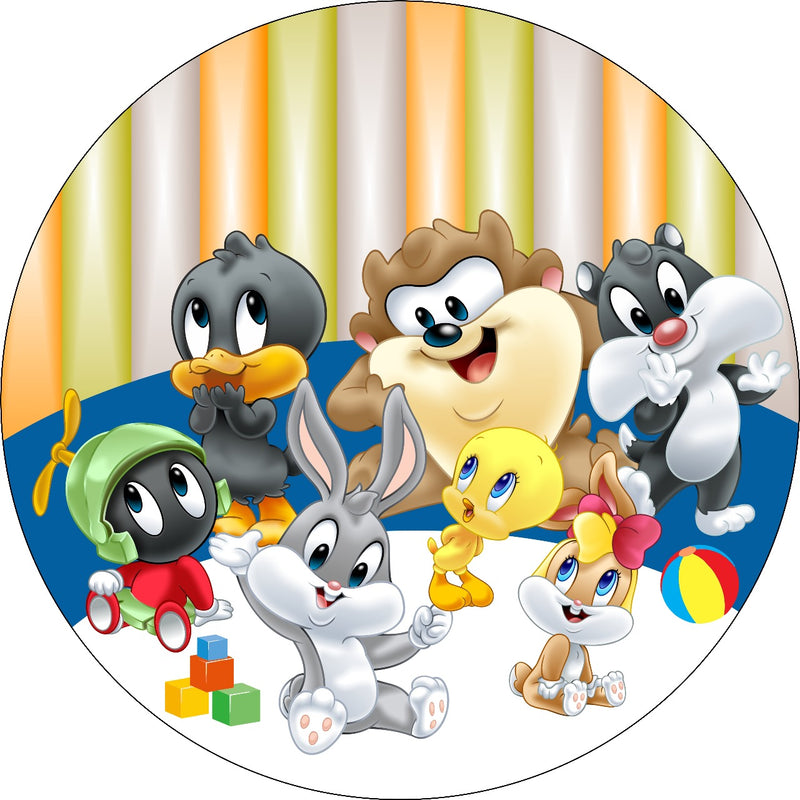 Capa Painel Redondo Mesa Looney Tunes Sublimado C/ Elástico 50×50Cm 03