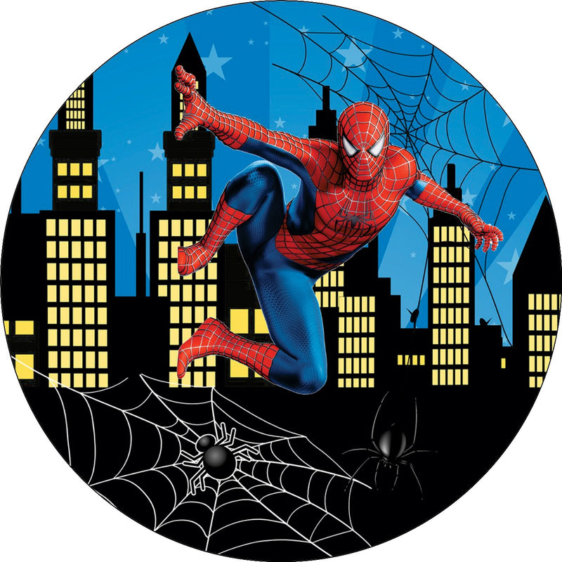 Capa Painel Redondo Mesa Homem Aranha Sublimado C/ Elástico 50×50Cm 13