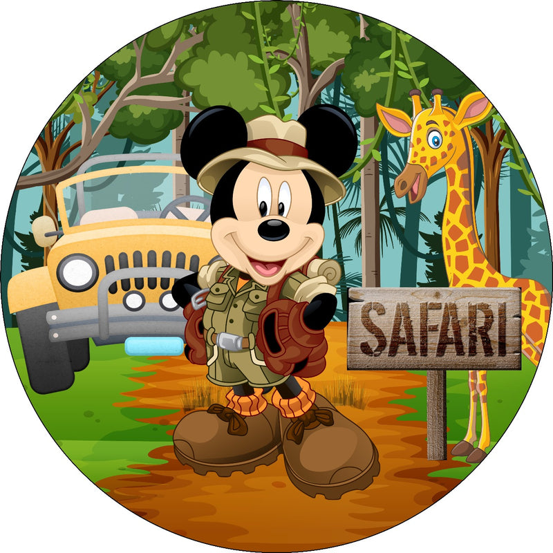 Capa Painel Redondo Mesa Mickey Sublimado C/ Elástico 50×50Cm 17