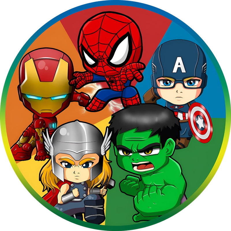 Capa Painel Redondo Mesa Vingadores Sublimado C/ Elástico 50×50Cm 01