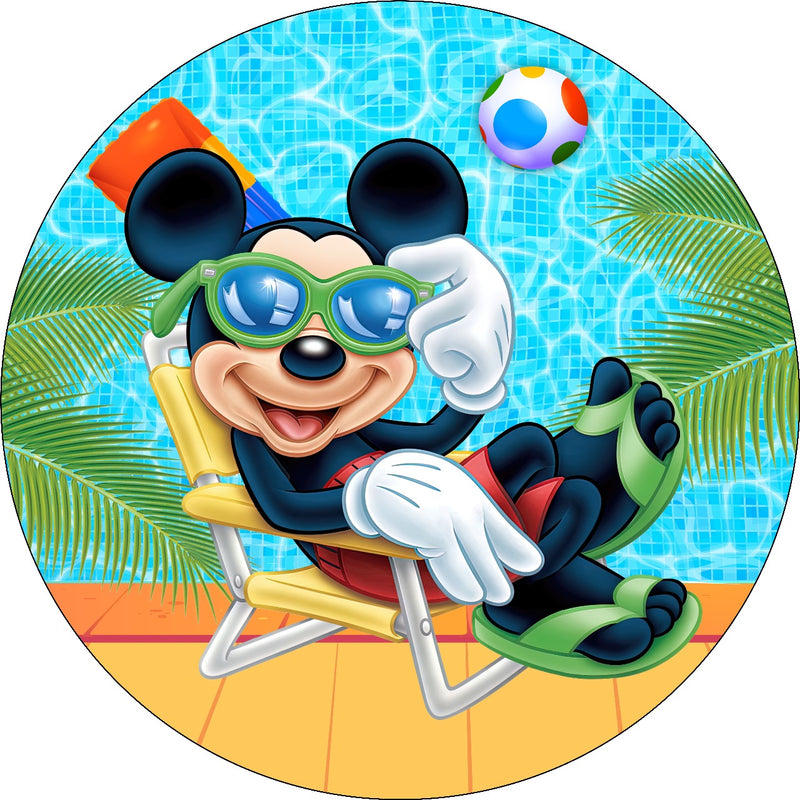 Capa Painel Redondo Mesa Mickey Sublimado C/ Elástico 50×50Cm 16
