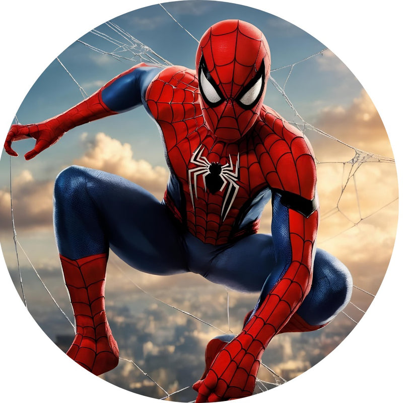 Capa Painel Redondo Mesa Homem Aranha Sublimado C/ Elástico 50×50Cm 06
