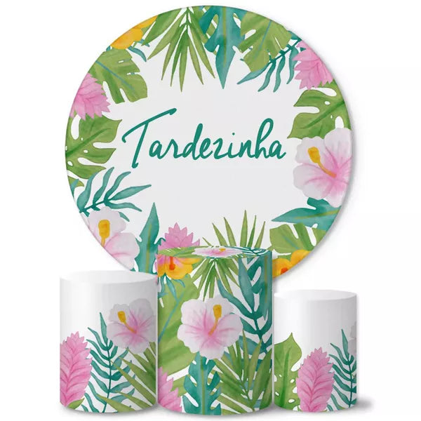 Kit Painel Redondo e Trio Capas Cilindro Sublimado Tardezinha