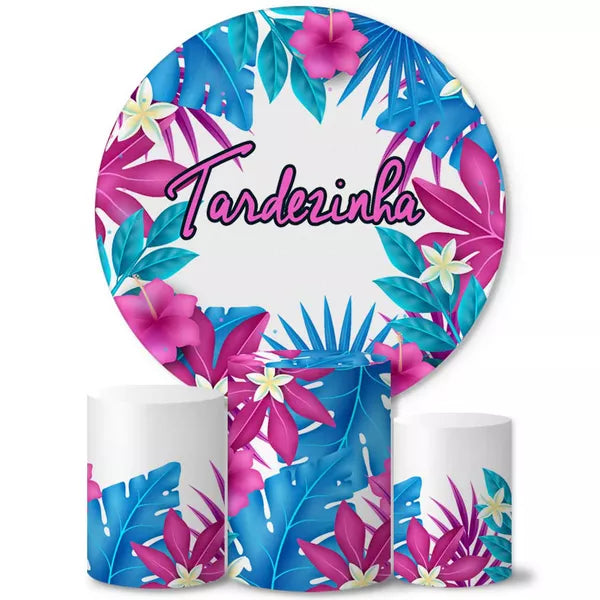 Kit Painel Redondo e Trio Capas Cilindro Sublimado Tardezinha