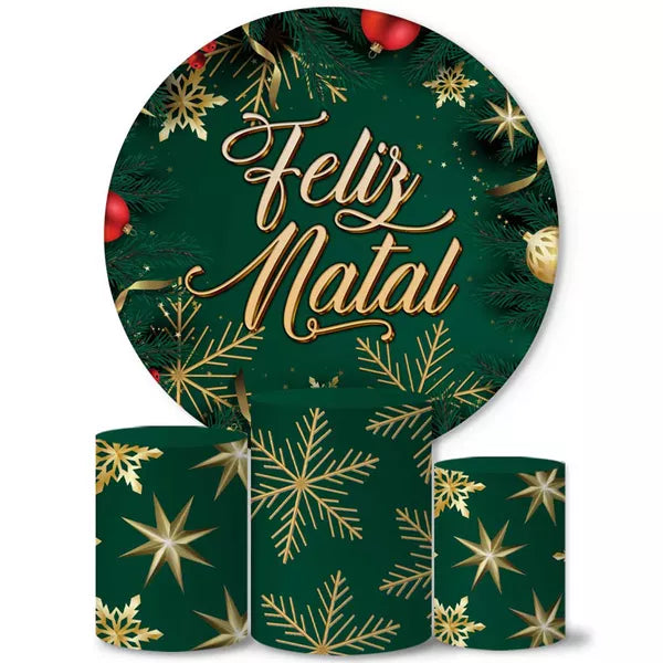 Kit Painel Redondo e Trio Capas Cilindro Natal KPC-031