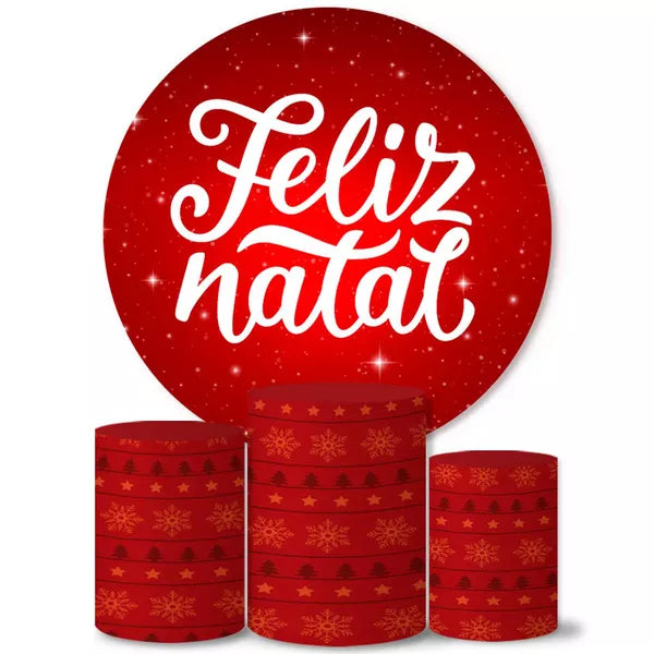 Kit Painel Redondo e Trio Capas Cilindro Natal KPC-030